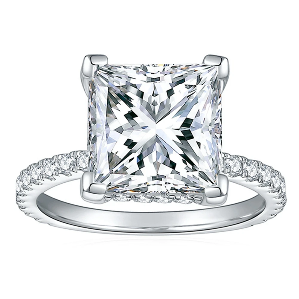 Wong Rain 100% Серебро 925 пробы 3EX VVS1 D цвет 9 5 мм принцесса вырезанные бриллианты