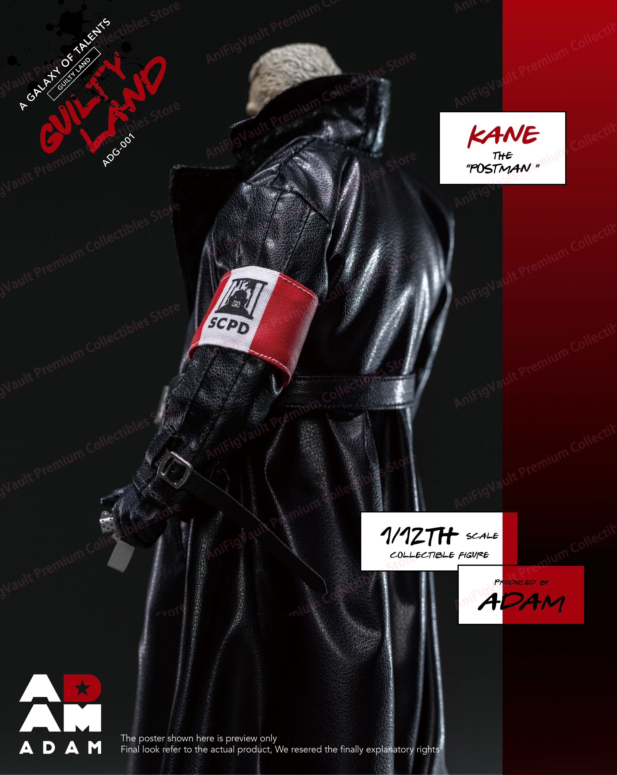 Фото В наличии ADAM GUILTY LAND KANE Листоноша в масштабе 1/12, тканевый наряд Sin City, солдатская фигурка, аниме-модель, модные игрушки, кукла №3