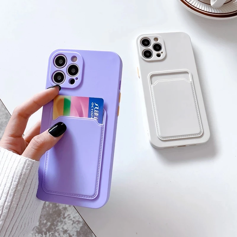 

Phone Case For iPhone 11 12 13 Pro X XR XS Max 7 8 Plus SE 2 Fashion Wallet Card Holder Merry Christmas Soft TPU For iPhone 11
