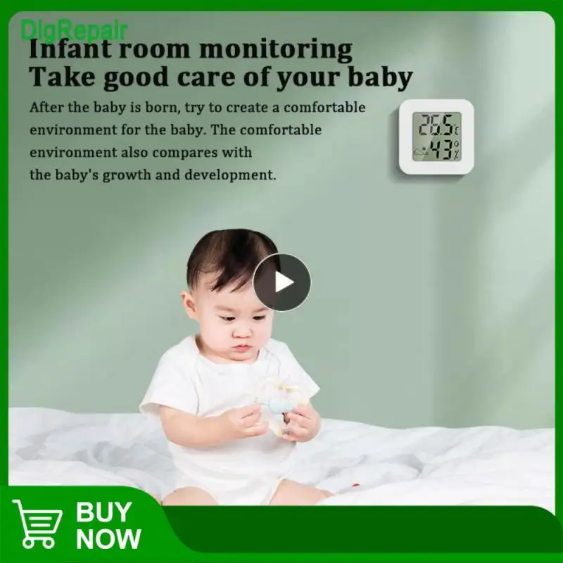 

Indoor Temperature Humidity Meter Lcd Digital White Hygrometer Thermometer Gauge Mini Room Smart Home