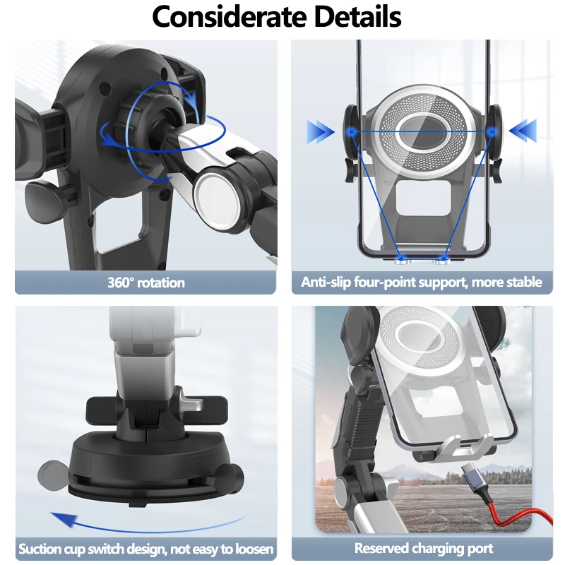 Car Phone Holder Mount Suction Cup Dashboard Windshield Universal Cell Phone Holder Stand Strong Suction Car Mount for Truck SUV