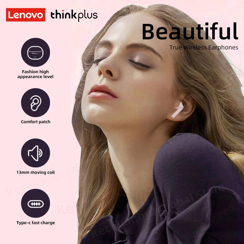 Фото 2023 оригинальные беспроводные наушники Lenovo Bluetooth 5,2, наушники HiFi, спортивные наушники с шумоподавлением, сенсорное управление, новый подарок №2