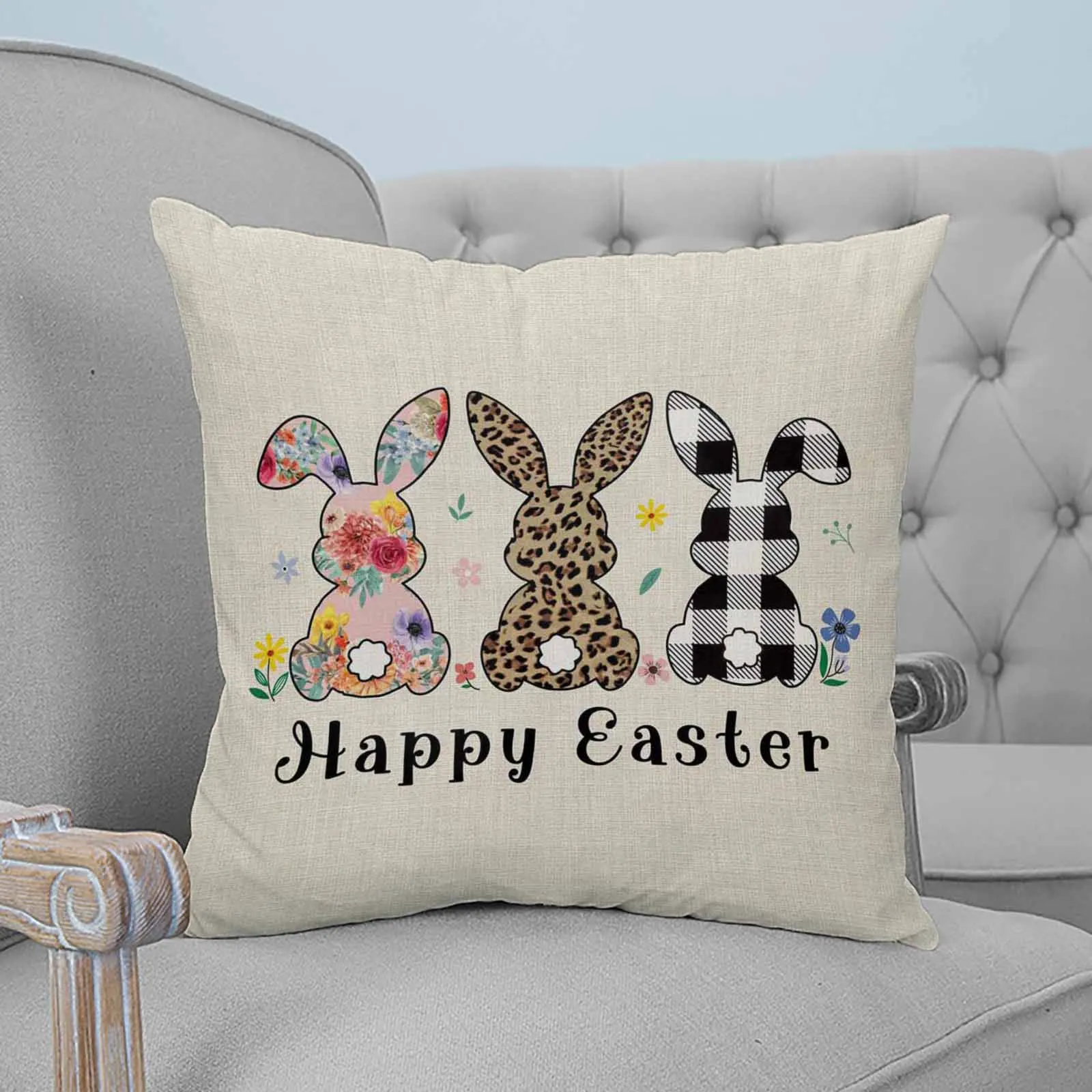 

Easter Bunny Throw Pillows Case Home Decor Cushion Cover Throw Pillowcase for Bedroom Sofa Decorations