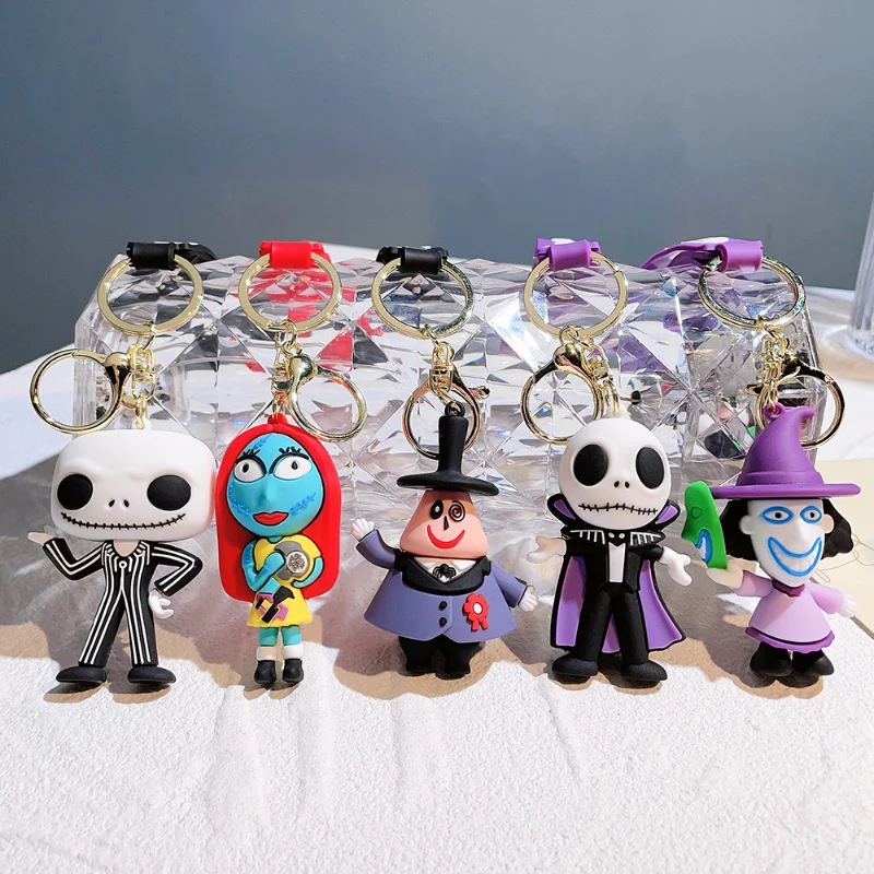 

Disney Nightmare Before Christmas Classic Cartoon Figure Jack Skellington Keychain Keyrings Backpack Accessories Birthday Gift