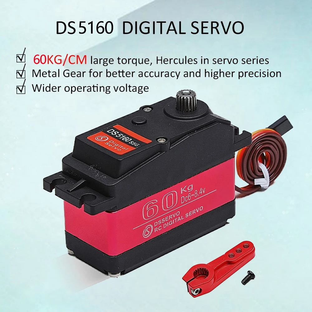 

DS5160 60 кг IP67 водонепроницаемый цифровой сервопривод с высоким крутящим моментом и сервоприводом на 270 градусов, наборы сервоприводов для DIY RC...
