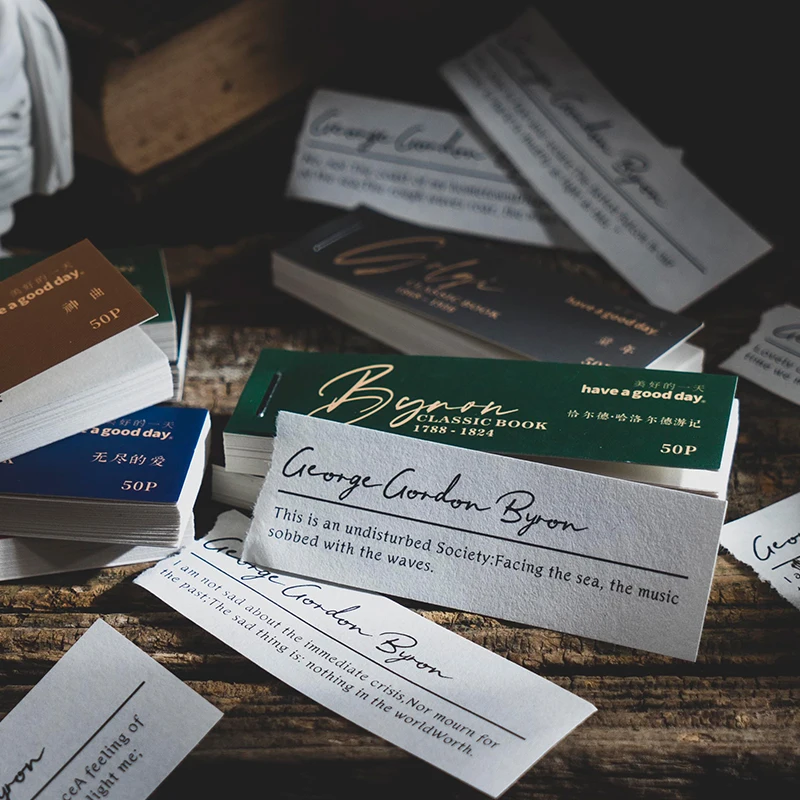 

50 Sheets Vintage English Poetry Collection Material Paper Decorative Stationery Scrapbooking Diary Album Junk Journal Planner