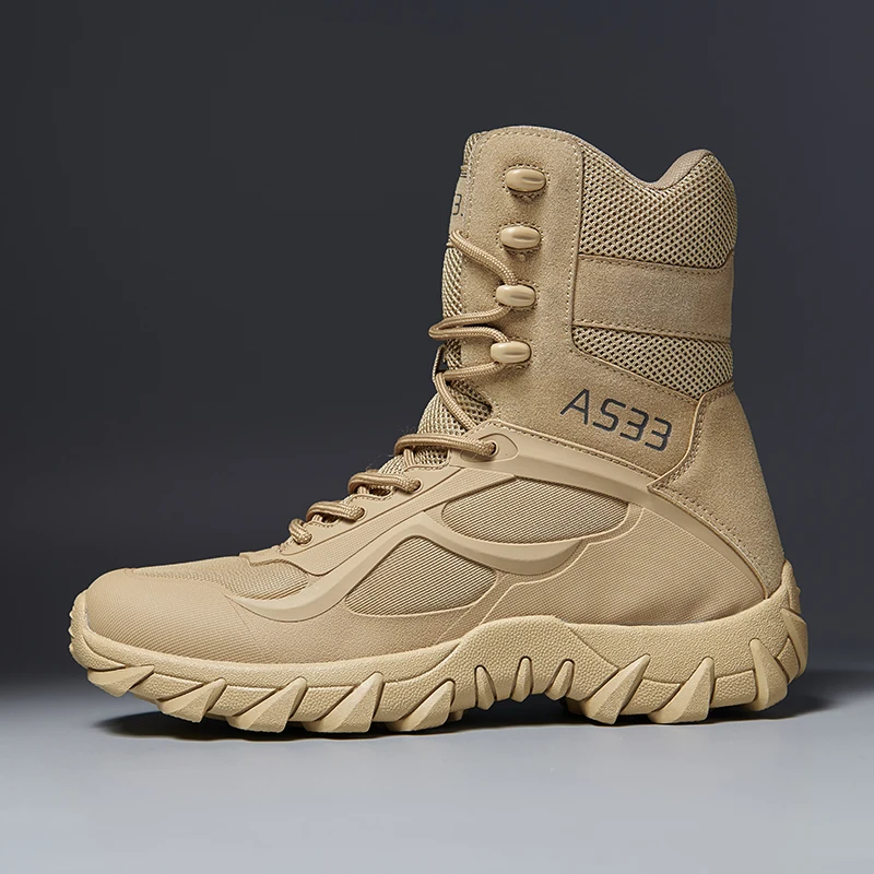 

New Men High Quality Brand Military Leather Boots Special Force Tactical Desert Combat Men's Boots Outdoor Shoes Ankle Boots