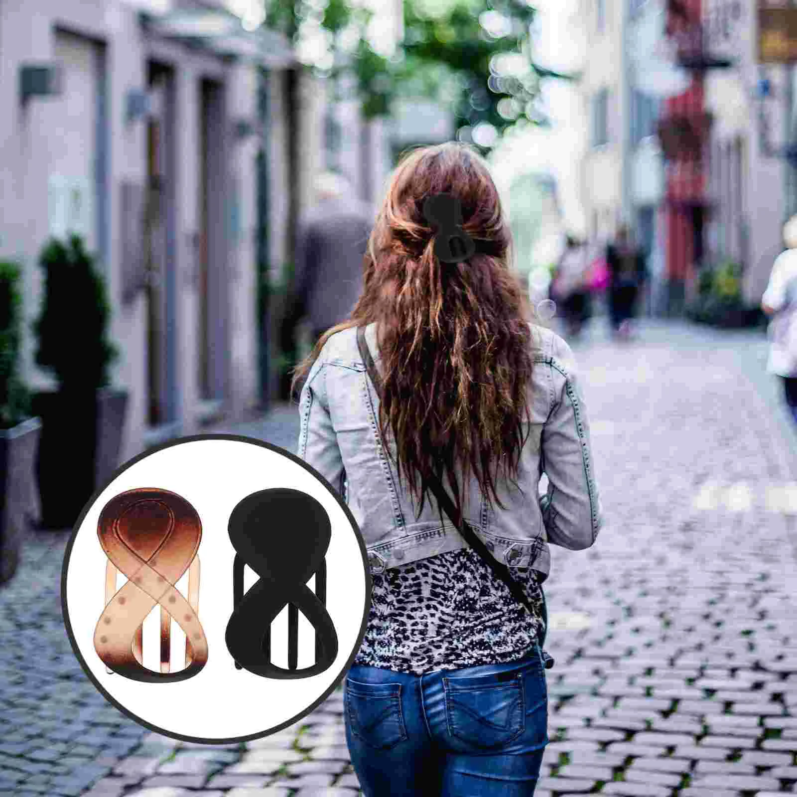 

2 Pcs Flat Hair Clips Claw Women Simple Girls Jaw Thick Styling Thin Creaseless