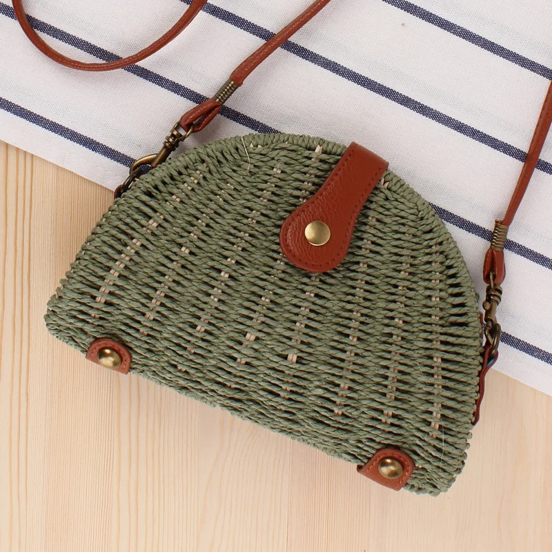 Mini Rattan Beach Bag Handbags for Women 2022 Designer Luxury Straw Bag Bohemian Small Bali Travel Woven Shoulder Crossbody Bag