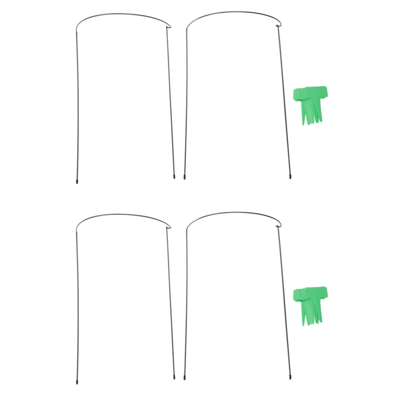 

Стойка для поддержки растений, металлическая стойка для сада, полукруглая зеленая, 24 шт., 25 х40 см