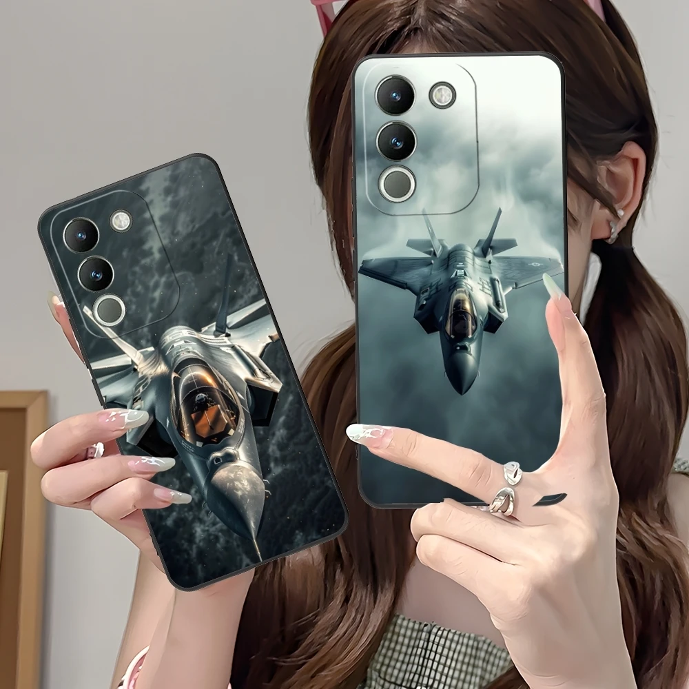 AirForce Plane Mobile Cell Phone Case for VIVO Y95 Y93 Y31 Y20 V19 V17 V15 Pro X60 NEX Black Soft Cover Shell