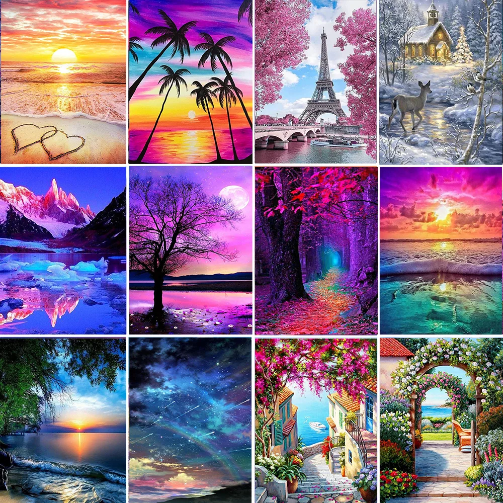 

Набор для вышивки крестиком «сделай сам» с изображением Морского Пейзажа, набор для рукоделия, хлопковая нить, холст без печати, домашняя ра...