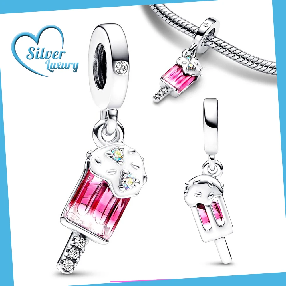 

Summer Colorful Ice Cream Pendant 925 Sterling Silver Fit Pandora Bracelet Silver 925 Original Charms for Jewelry Making