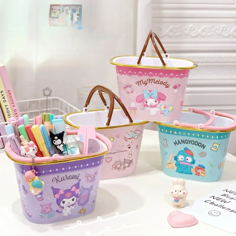 

Kawaii Anime Sanrio My Melody Storage Basket Kuromi Cute Cartoon Hello Kitty Large Collection Organiser Girls Gifts
