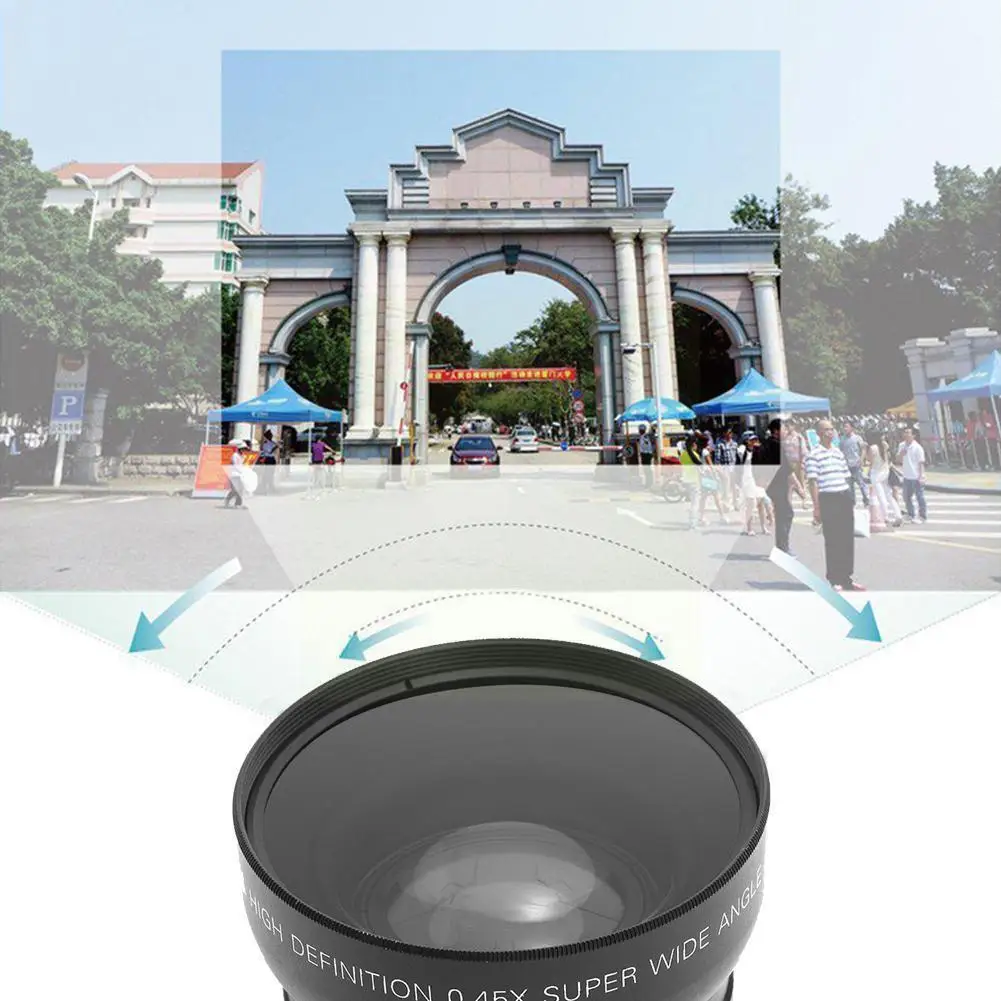 

52mm 0.45x Wide Angle Lens Macro Lens For D50 D60 D70s D3000 D3100 D3200 D300s D70 D90 Camera Wide Lens Accessories D7k9