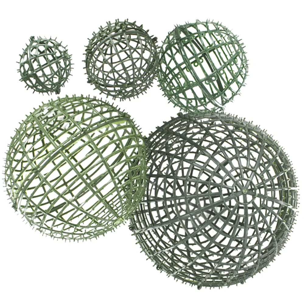 

Ball Topiary Flower Frame Cage Artificial Grass Arrangement Rack Holder Poinsettia Garland Lights Sphere Support Balls Wedding