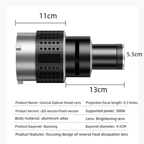 Набор для видеосъемки Bowens Mount Flash Cone Lens с Оптическим Проектором для Фотостудии, 35 см