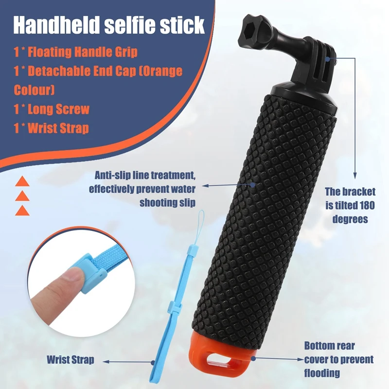 Waterproof Handheld Underwater Sport Selfie Stick Monopod Pole Floating Hand Grip Diving Handle Tripod Mount For Gopro HD Hero S (art.: 3920ca70aa94d) - 3920ca70aa94d