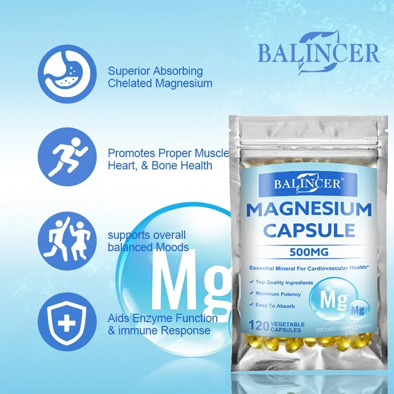 

Magnesium Glycinate Capsules -Promotesoverallhealthandnutrientmetabolism,energyand bonesupport,relievesanxietyand improves mood