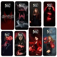 marvel cute scarlet witch for xiaomi civi mi poco x4 x3 nfc f3 gt m4 m3 m2 x2 f2 pro c3 4g 5g soft tpu cover black phone case