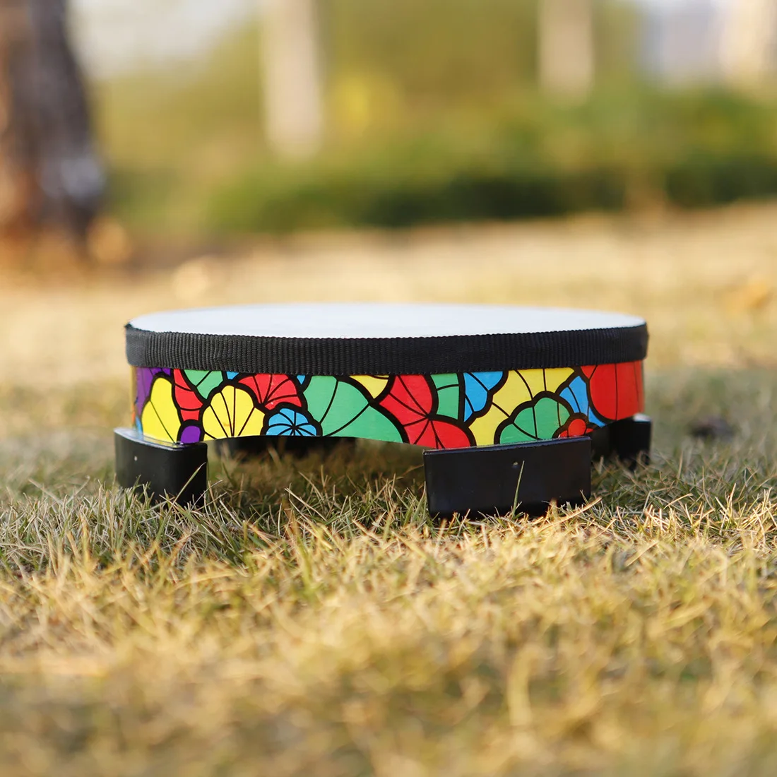 

Orff percussion applique drum early education toy drum imitation sheepskin drummer children's hand drum