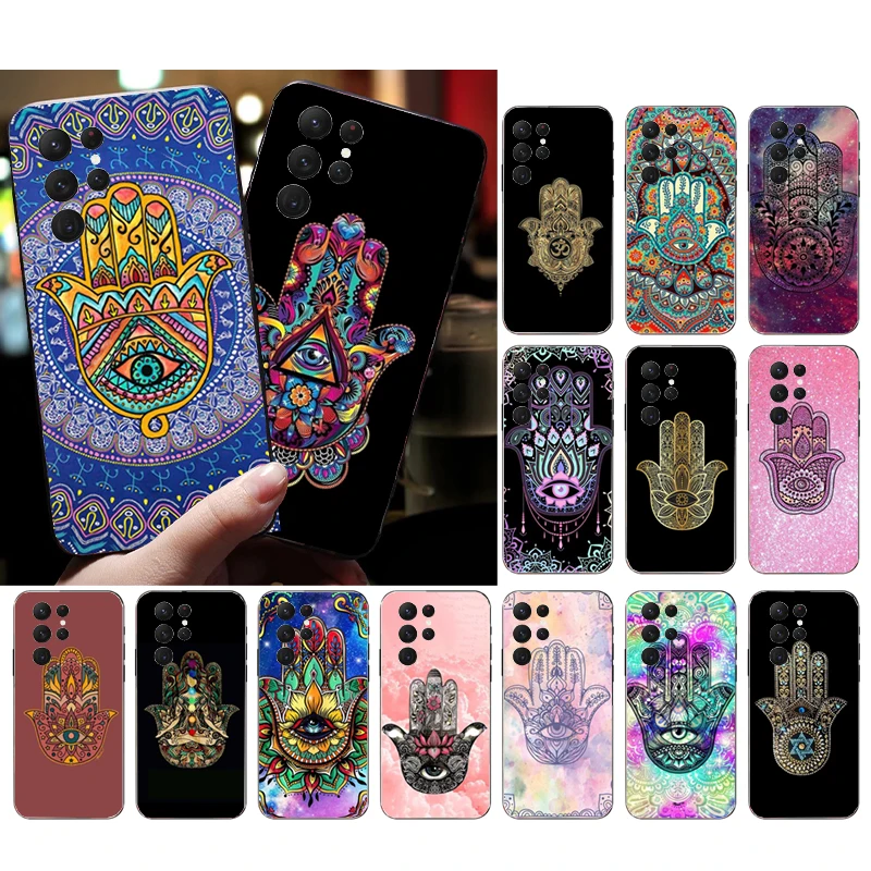 

Phone Case for Samsung Galaxy S23 S22 S21 S20 Ultra S20 S22 S21 S10 S9 Plus S10E S20FE Hamsa Hand