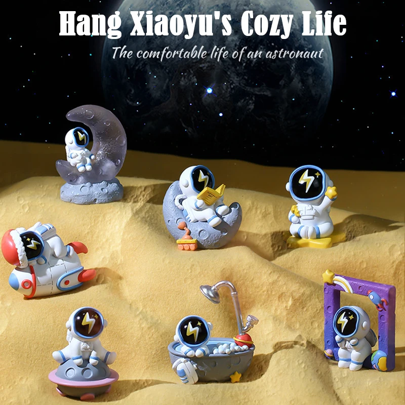 

Cute Astronaut Blind Box Resin Spaceman Moon Figure Cosmonaut Sculpture Model Desktop Home Decoration Miniatures Gift for Kids