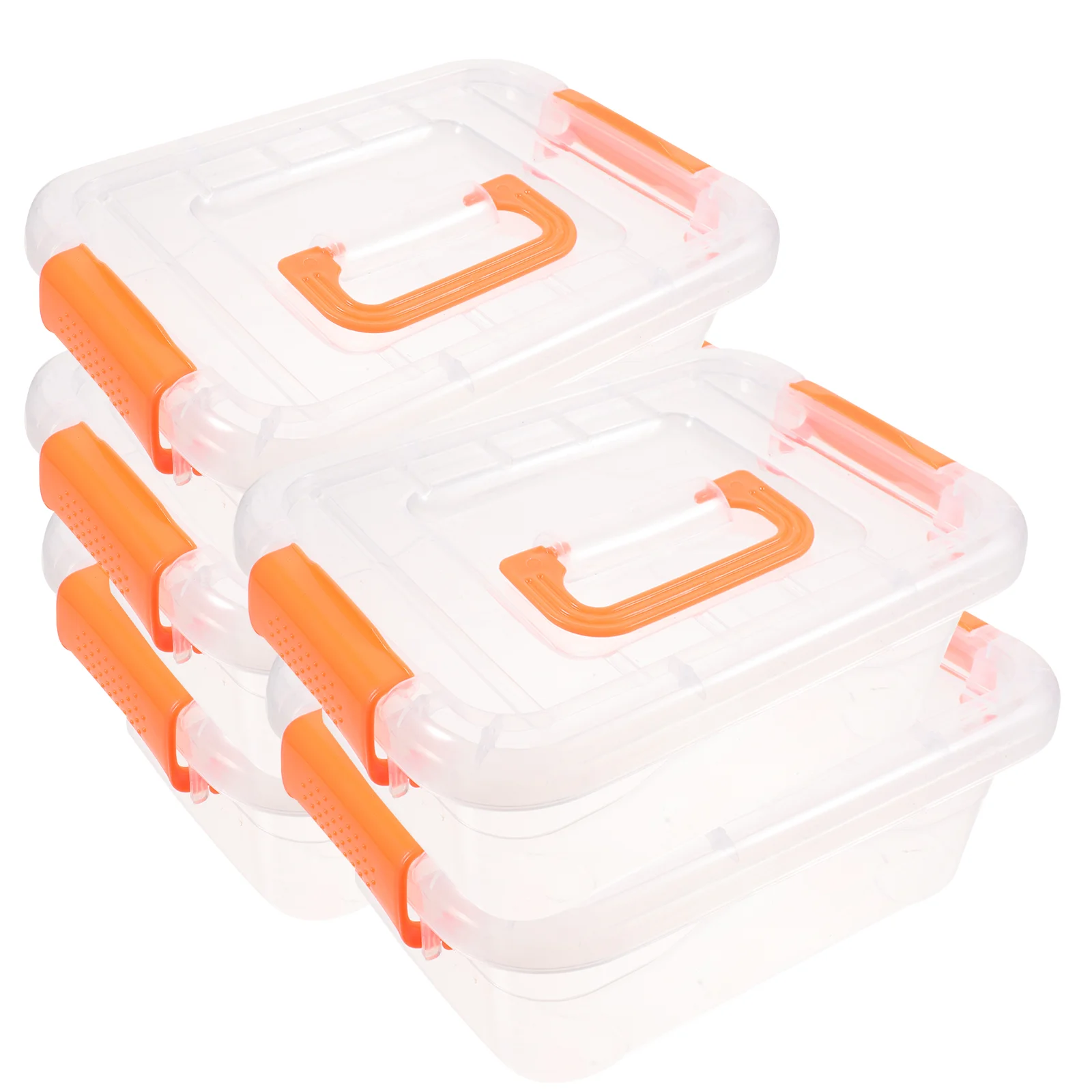 

Storage Box Toy Handle Bins Carrying Case Desktop Organizer Clear Countertop Plasticbin Packing Sewing Classroom Containers