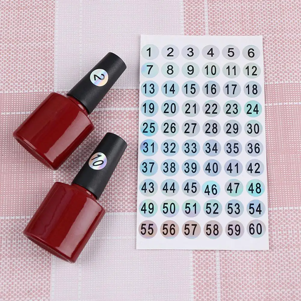 

Наклейка с номером 1 60/ 61 120/121 180, маркировочная цифровая нумерация, маркировочная этикетка, инструменты для маникюра, Цветной Гель-лак для ногтей