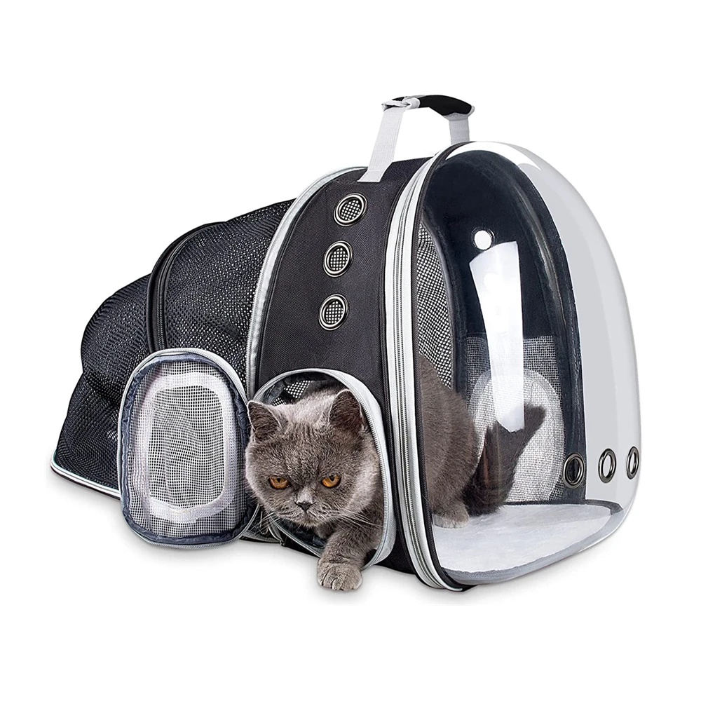 

LVTUBANLV Pet Travel Carrier Backpack with Inner Safety Strap, Expandable Pet Carrier Backpack for Small Dogs Cats cat cage