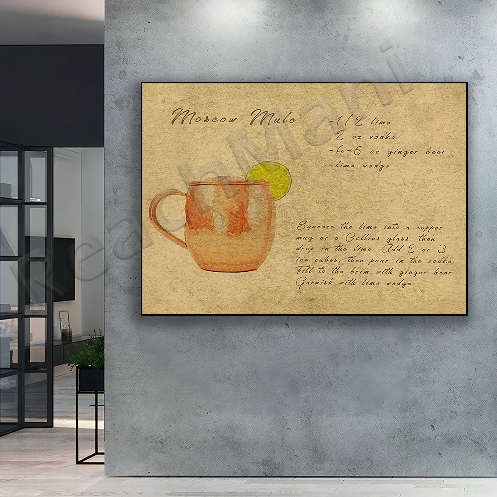 Московский постер с изображением родинок печать рецептов напитков для коктейлей