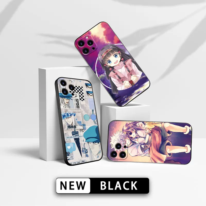 

Phone Case For iPhone 6 7 8 XR 11 12 13 14 Pro Max Mini XS Max XR Square Liquid Silicone Cover Coque Anime Hunter X Hunter