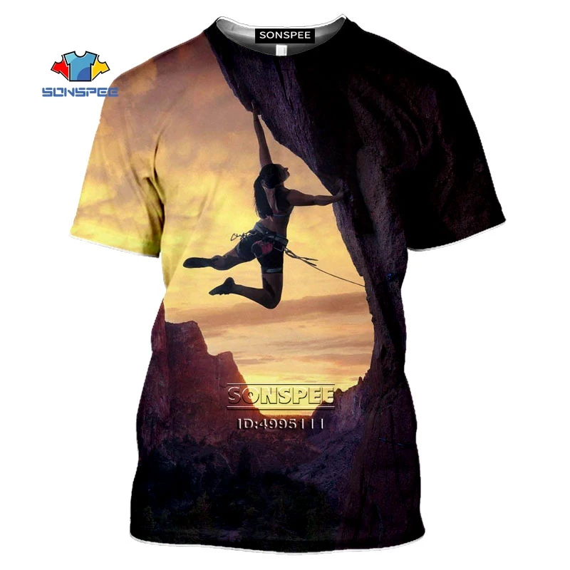 

SONSPEE Mountain Climbing Climber 3D Print Men's T-Shirt Women T shirt Men Summer Tshirt Harajuku Casual Hip Hop Shirts Oversize