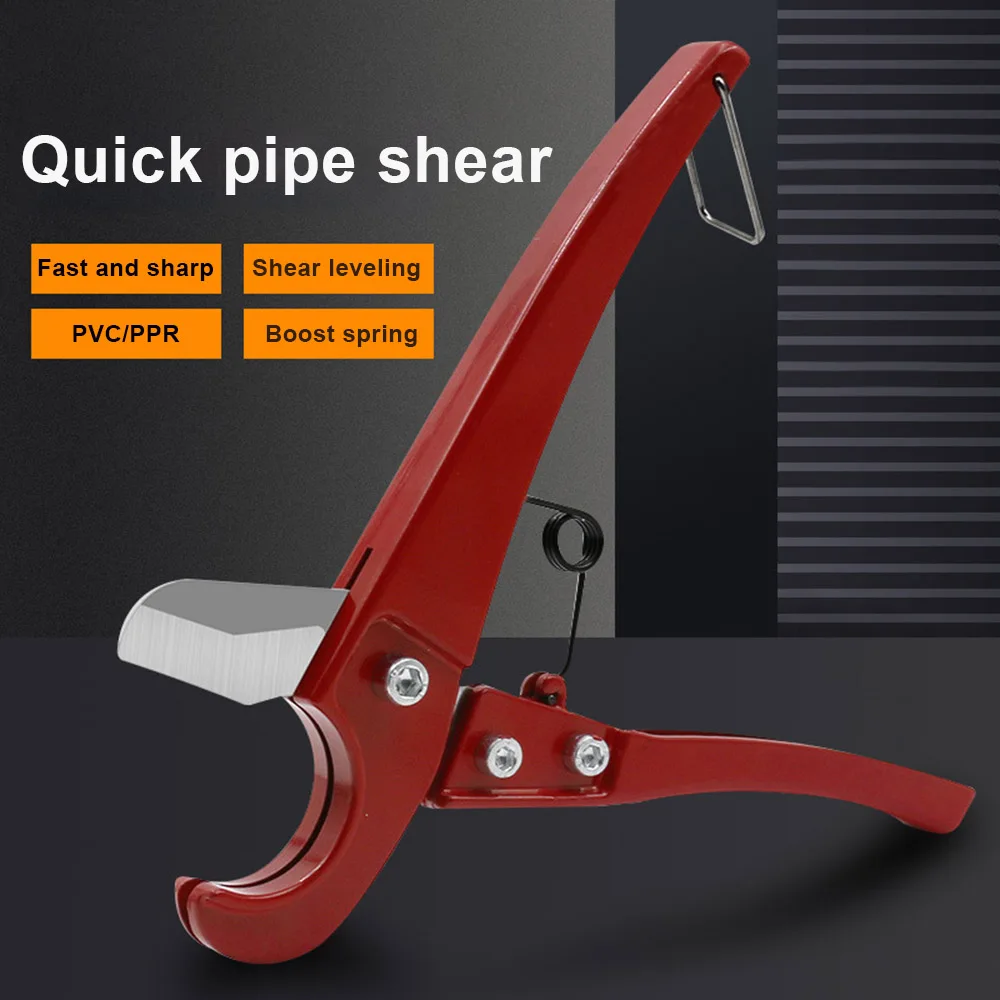 

PVC Pipe and Tube Cutter Long Handle One-Hand Fast Hose Cutting Tool Strong Spring for Less Than 1-1/4" Labor-Saving Design