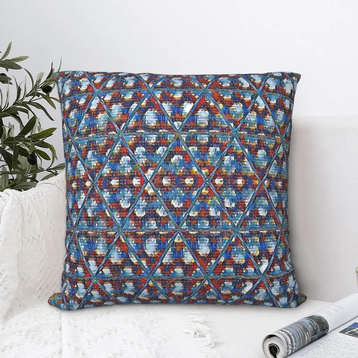 

Diamond Interference Manifestation Throw Pillow Case Geometric Patterns Cushion Home Sofa Chair Print Decorative Hug Pillowcase
