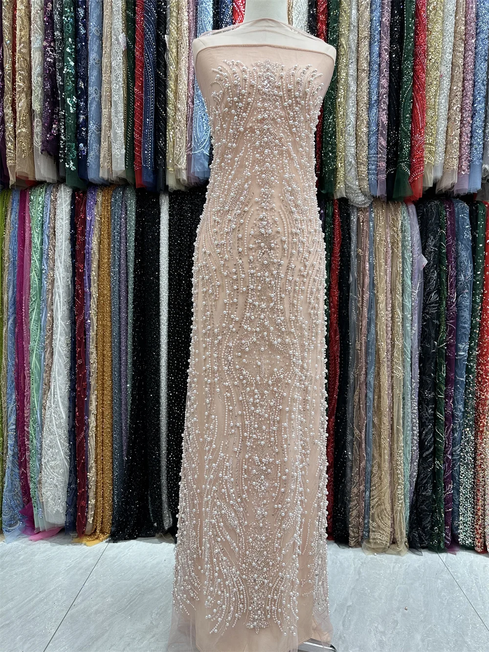 Зеленые африканские блестки кружевные бусины ткань 2024 высокого стандарта