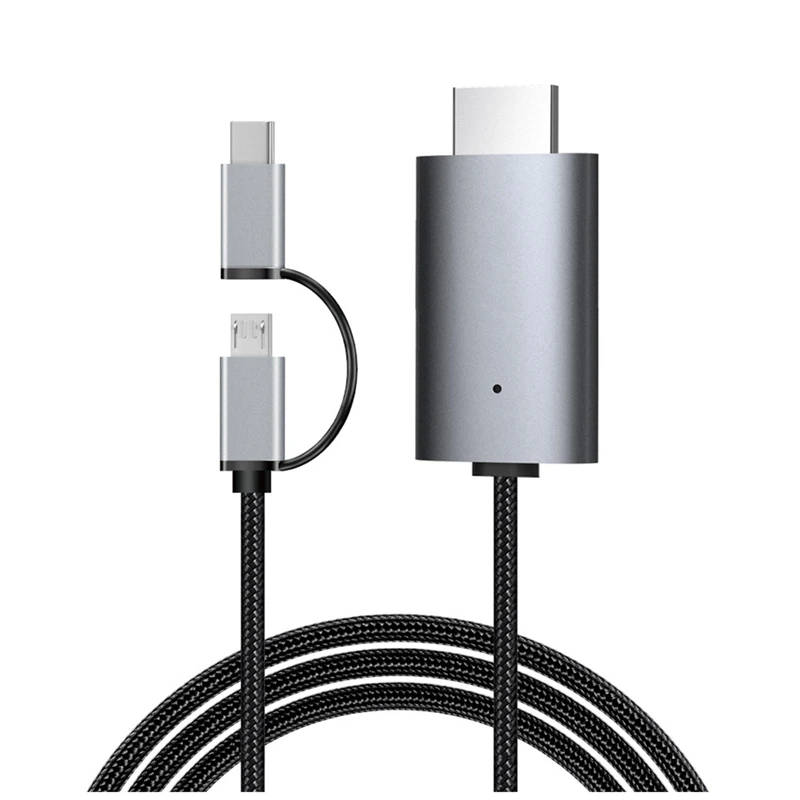 

Микро-USB TYPE-C к HDMI-совместимый кабель HDTV TV цифровой AV-адаптер кабель 1080P для Iphone Ipad и телефона Android