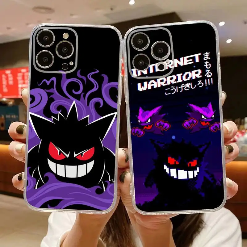 Купи TOYS Cute Cartoon Pokemon Gengar Phone Case For iphone 14 Plus 13 12 11 Pro Max Mini X XS XR Soft Transparent Cover за 120 рублей в магазине AliExpress