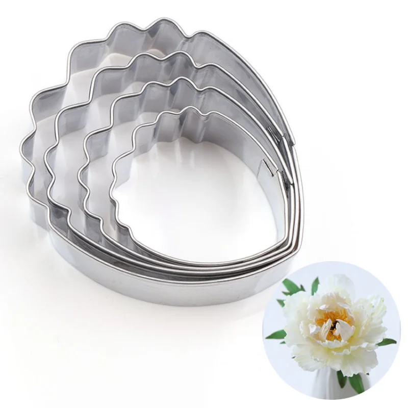 

4pcs set Peony Veiner Silicone Mold Flower Flower Cutter Gumpaste Mould Cake Decorating Tools,Sugarcraft Mold