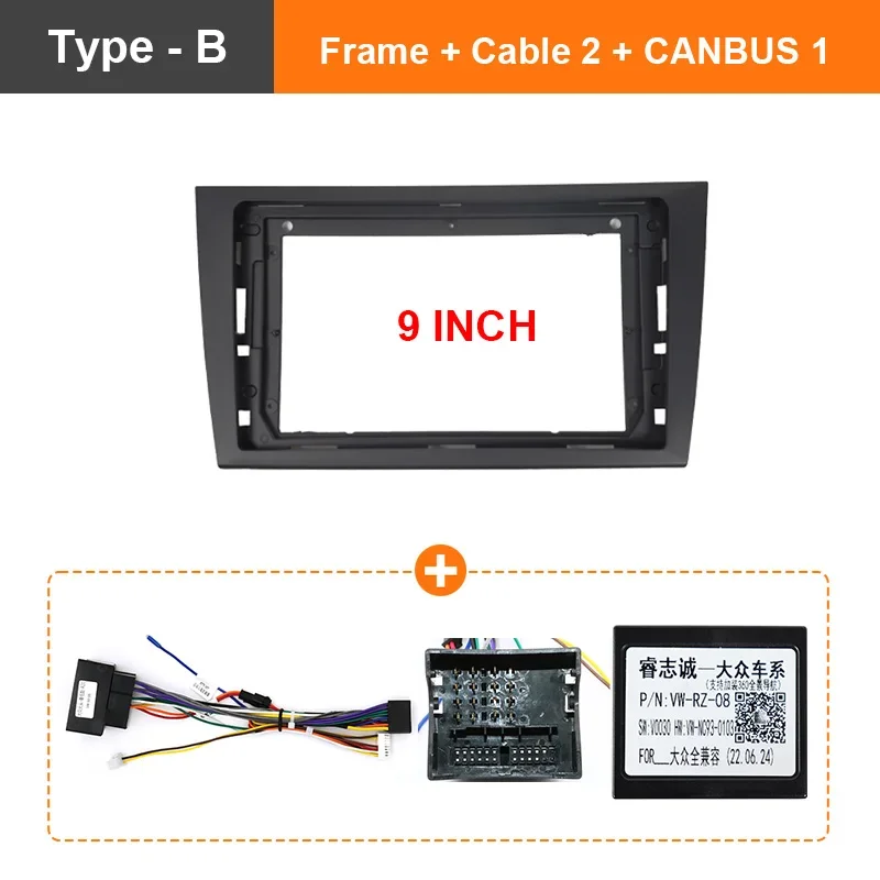

9-дюймовая автомобильная DVD-рамка для Volkswagen Golf 6 2008-2016, стерео панель, рамка для аудиоприборной панели, лицевая панель, радиоплеер, экран, комплект 2 Din