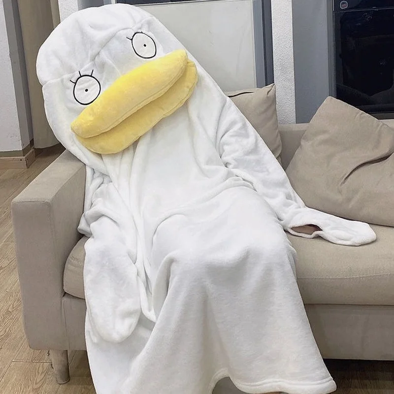 

QWEEK ночная рубашка пара Забавный спальный мешок для женщин и мужчин мультфильм пижамы пуловер зима теплая Пижама Аниме ночное белье набор м...