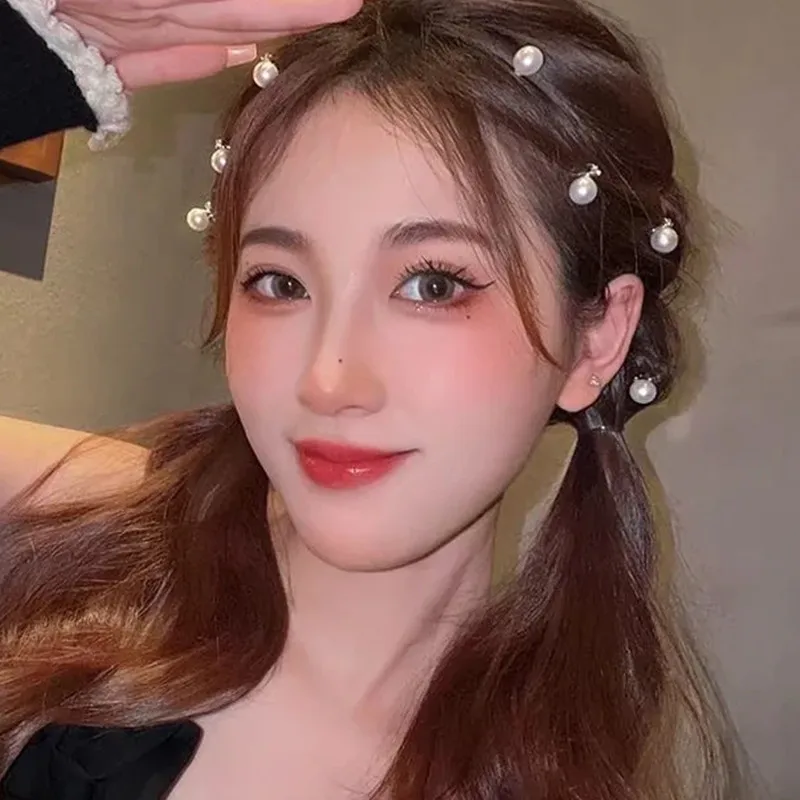 XIKH игривая Милая жемчужная Пряжка для волос вязаные мини аксессуары женские