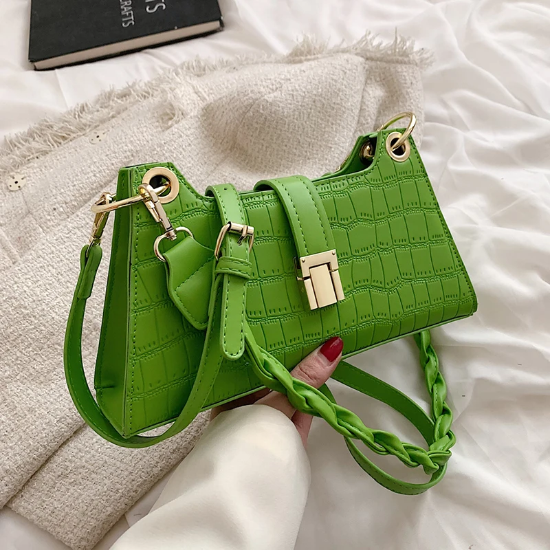 

Rope Handle Stone Pattern Small PU Leather Crossbody Bags for Women 2022 Summer Brand Handbags Female Trend Designer Shouler Bag