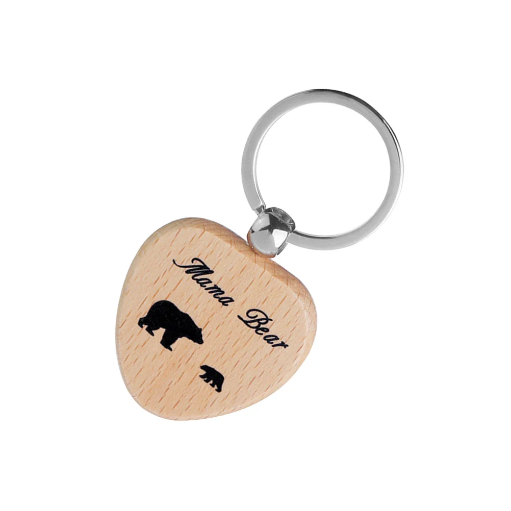 

1pc Simple Meaningful Smooth Heart Shape Bear Key Keyring Gift Mothers Day Gift