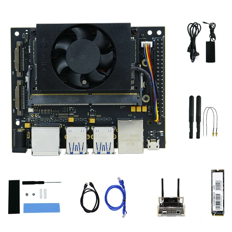 

For Jetson Xavier NX Developer Board Base Kit 8GB EMMC Version Artificial Intelligence Python Programming(US Plug)