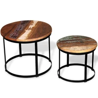 coffe table coffee tables set of 2 for living room tables solid reclaimed wood round 19 7