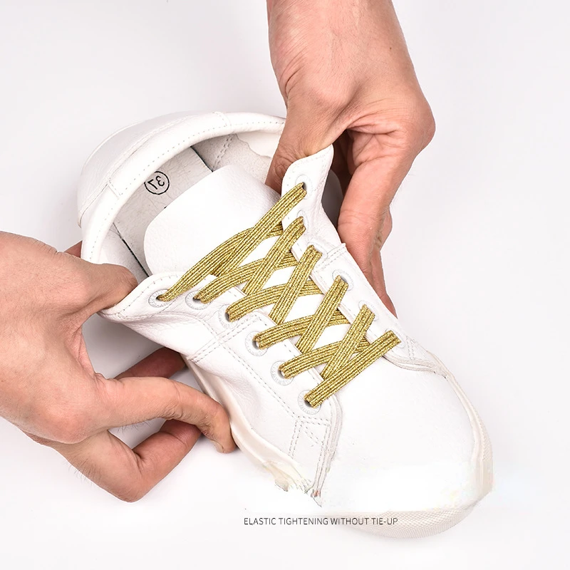 Elastic Laces Sneakers Metal Buckle Colorful Candy No Tie Shoelaces For Men's Women's Sneakers