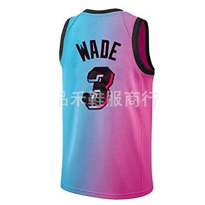 

2021 Mens New American Basketball Clothes #3 Dwyane Wade Miami Heat European Size Ball Pants T Shirts Cool Tops Loose Clothing