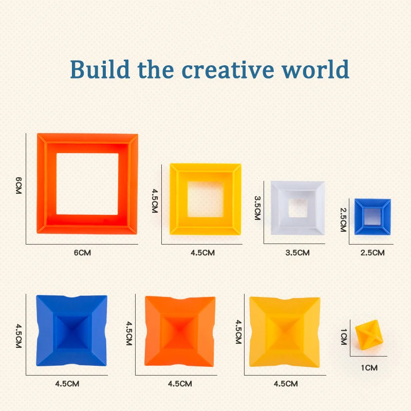 Пирамида Монтессори строительные блоки детская игрушка набор для укладки 3D