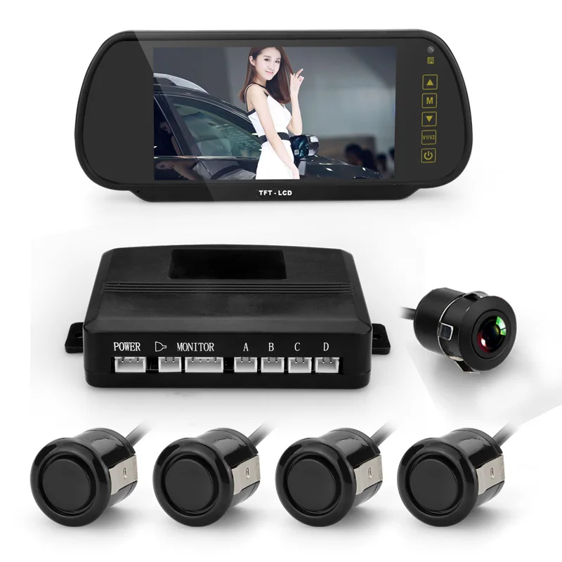 Hot selling easy installation MP5 car monitor BT car mirror camera parking sensor system